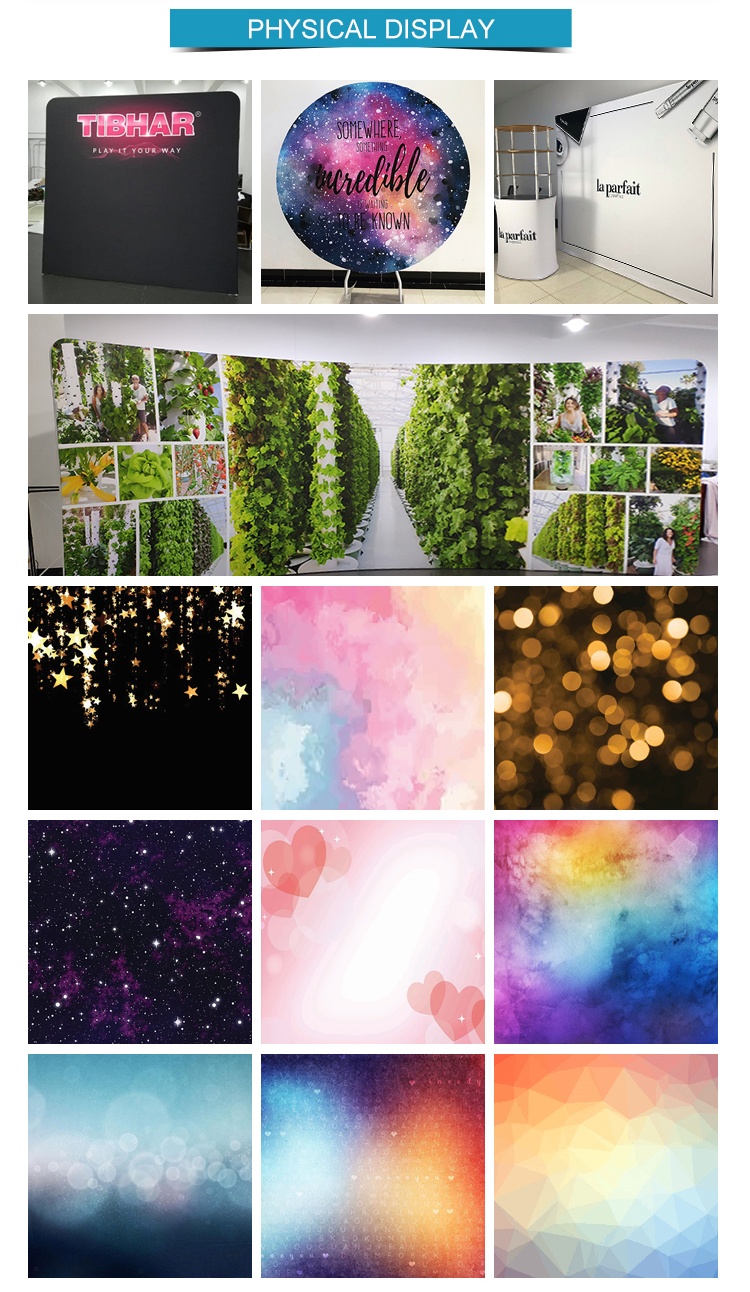 Стандартный портативный 8-футовый наволочка с алюминиевой рамой натяжной тканевый фон для мероприятий на заказ для фотобудки