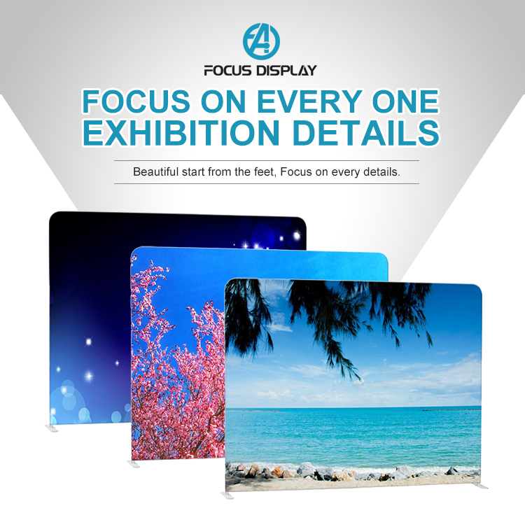 Стандартный портативный 8-футовый наволочка с алюминиевой рамой натяжной тканевый фон для мероприятий на заказ для фотобудки